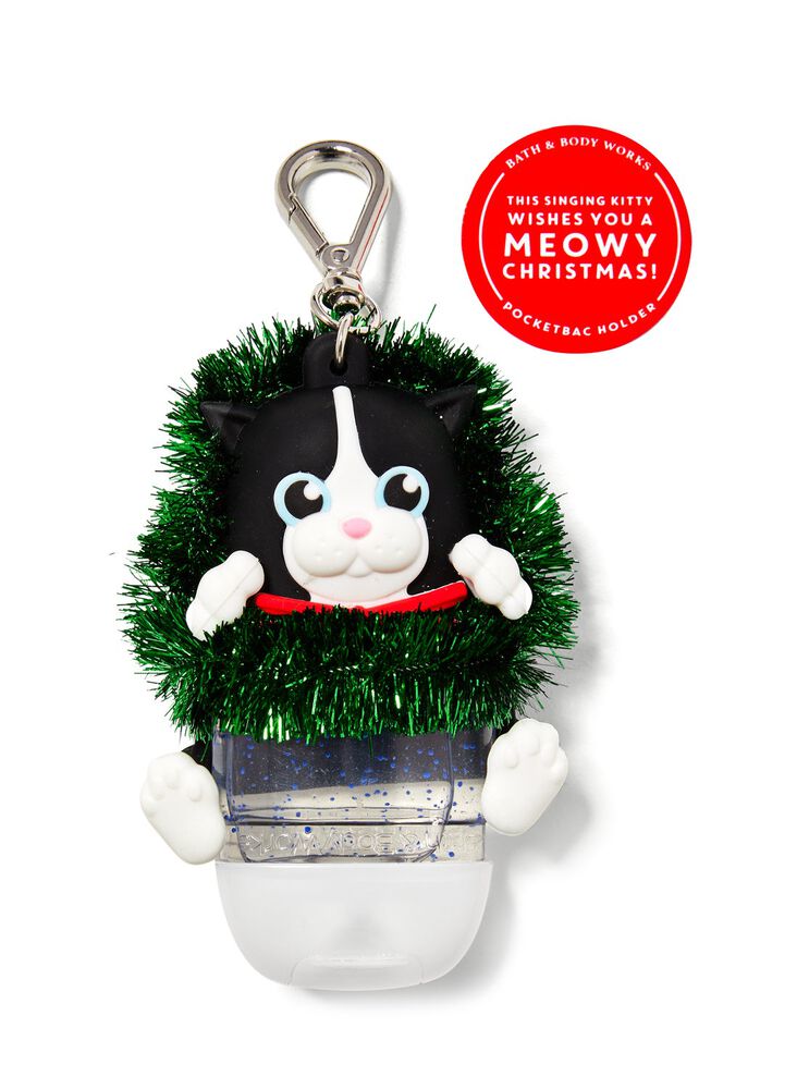 Noise-Making Cat in Wreath PocketBac Holder