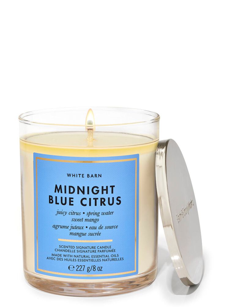 Midnight Blue Citrus Signature Single Wick Candle เทียนหอม 1 ไส้