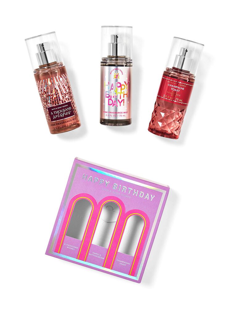 Happy Birthday Fine Fragrance Mist Trio Mini Gift Box Set Mini Gift Box Set