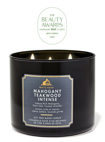 Mahogany Teakwood Intense 3-Wick Candle เทียนหอม 3 ไส้