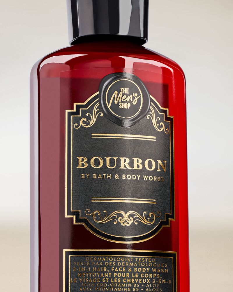 Bourbon 3-in-1 Hair, Face & Body Wash สบู่อาบน้ำ 3 in 1