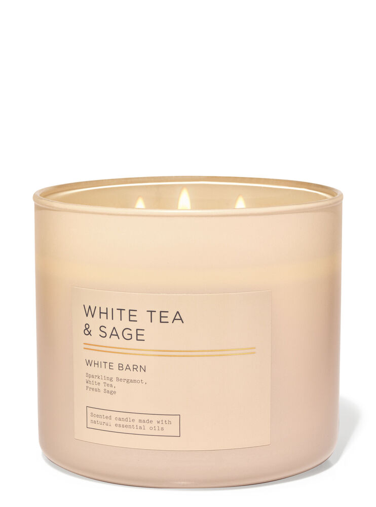 Shop White Tea & Sage 3-Wick Candle | TH Bath & Body Works