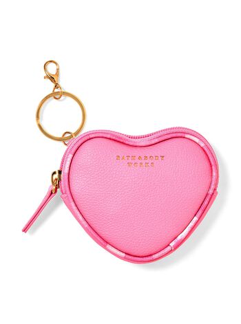 Pink Gingham Heart Coin Purse กระเป๋าเครื่องสำอางค์