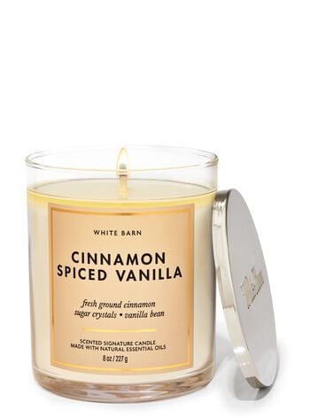 Cinnamon Spiced Vanilla Signature Single Wick Candle เทียนหอม 1 ไส้