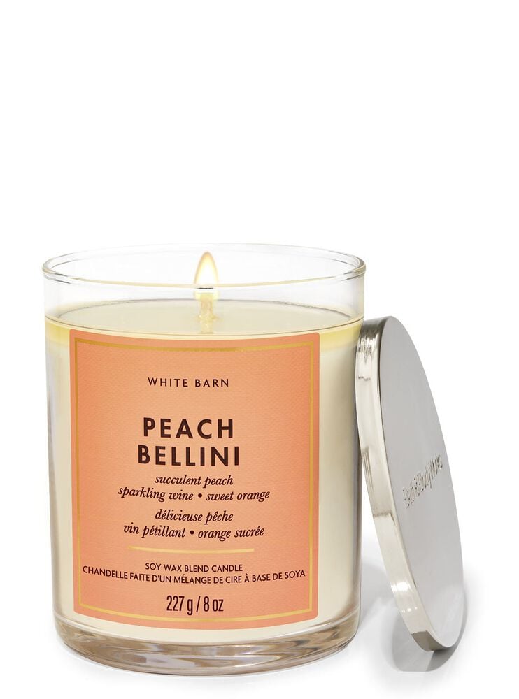 Peach Bellini Single Wick Candle Single Wick Candle