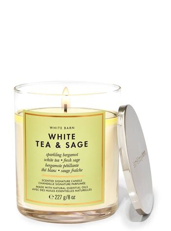 White Tea & Sage Signature Single Wick Candle เทียนหอม 1 ไส้