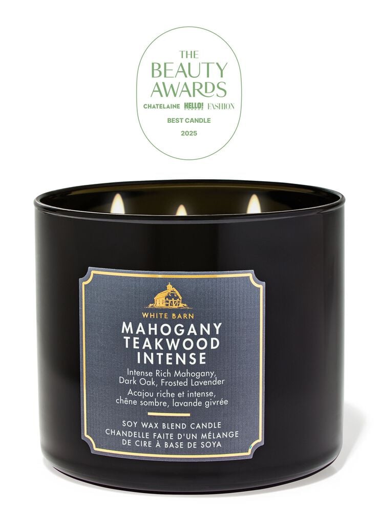 Mahogany Teakwood Intense 3-Wick Candle เทียนหอม 3 ไส้