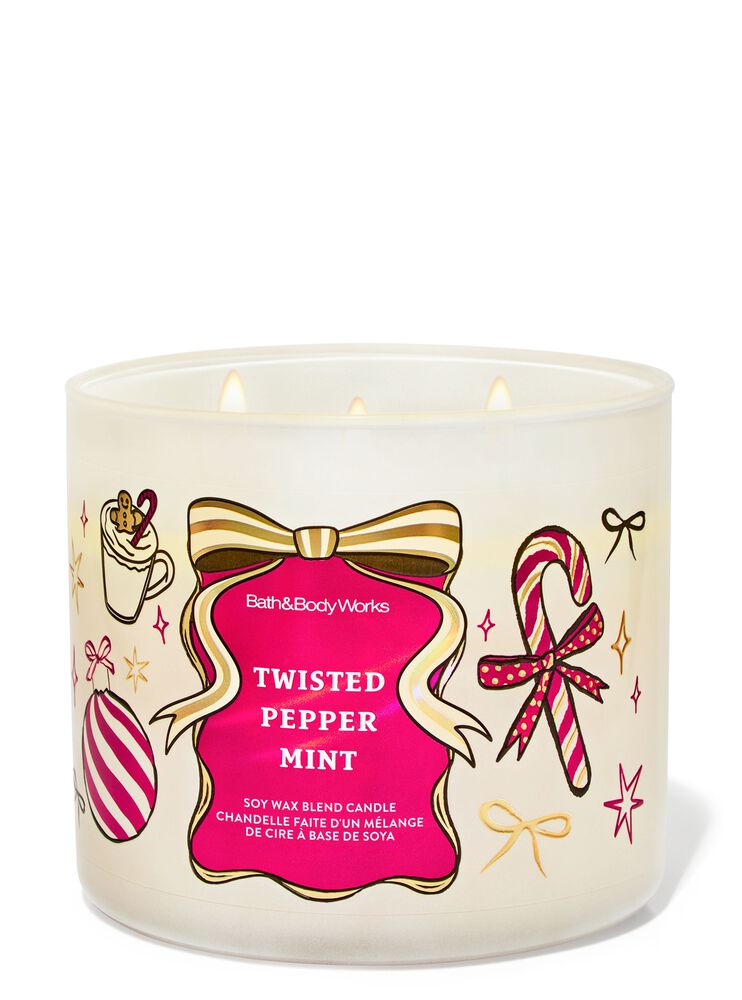 Twisted Peppermint 3-Wick Candle เทียนหอม 3 ไส้