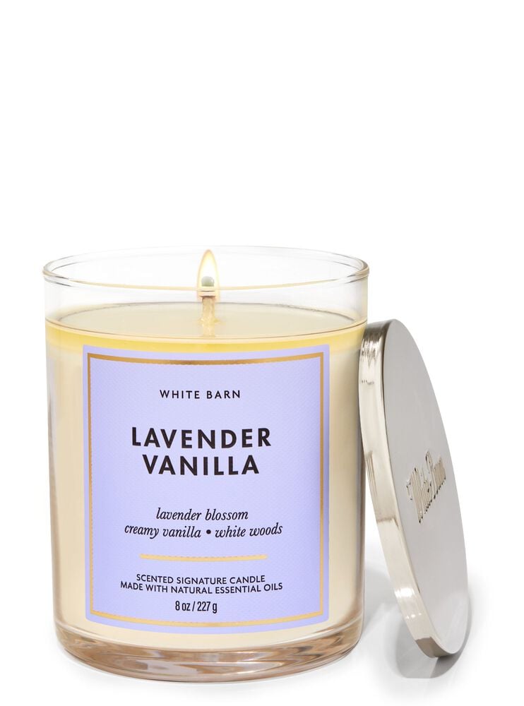 Lavender Vanilla Signature Single Wick Candle เทียนหอม 1 ไส้
