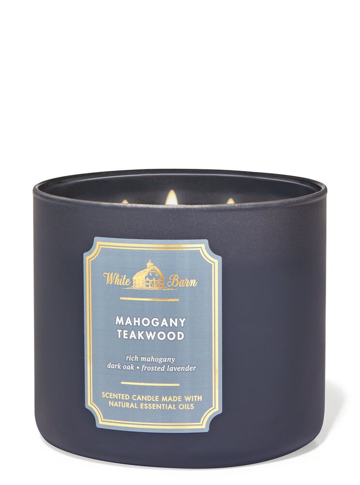 Mahogany Teakwood 3-Wick Candle เทียนหอม 3 ไส้