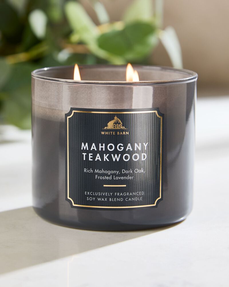 Mahogany Teakwood 3-Wick Candle เทียนหอม 3 ไส้