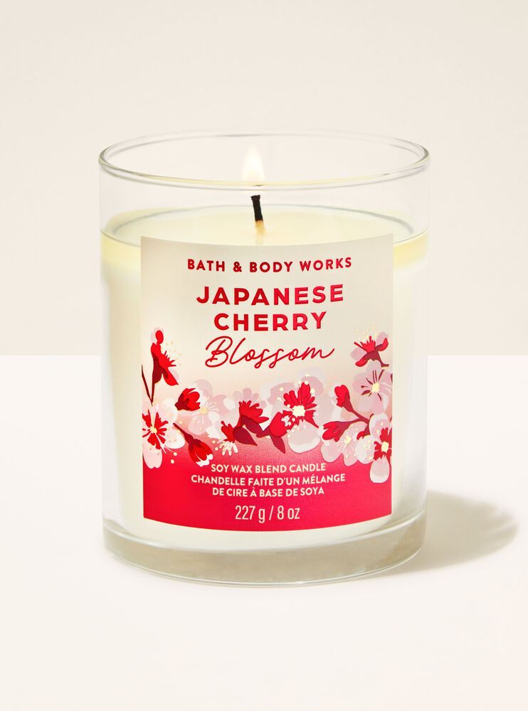 Japanese Cherry Blossom Single Wick Candle เทียนหอม 1 ไส้