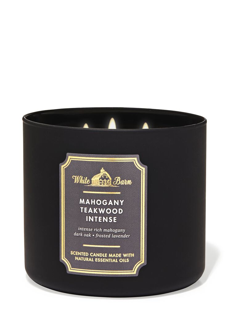 Mahogany Teakwood Intense 3-Wick Candle เทียนหอม 3 ไส้