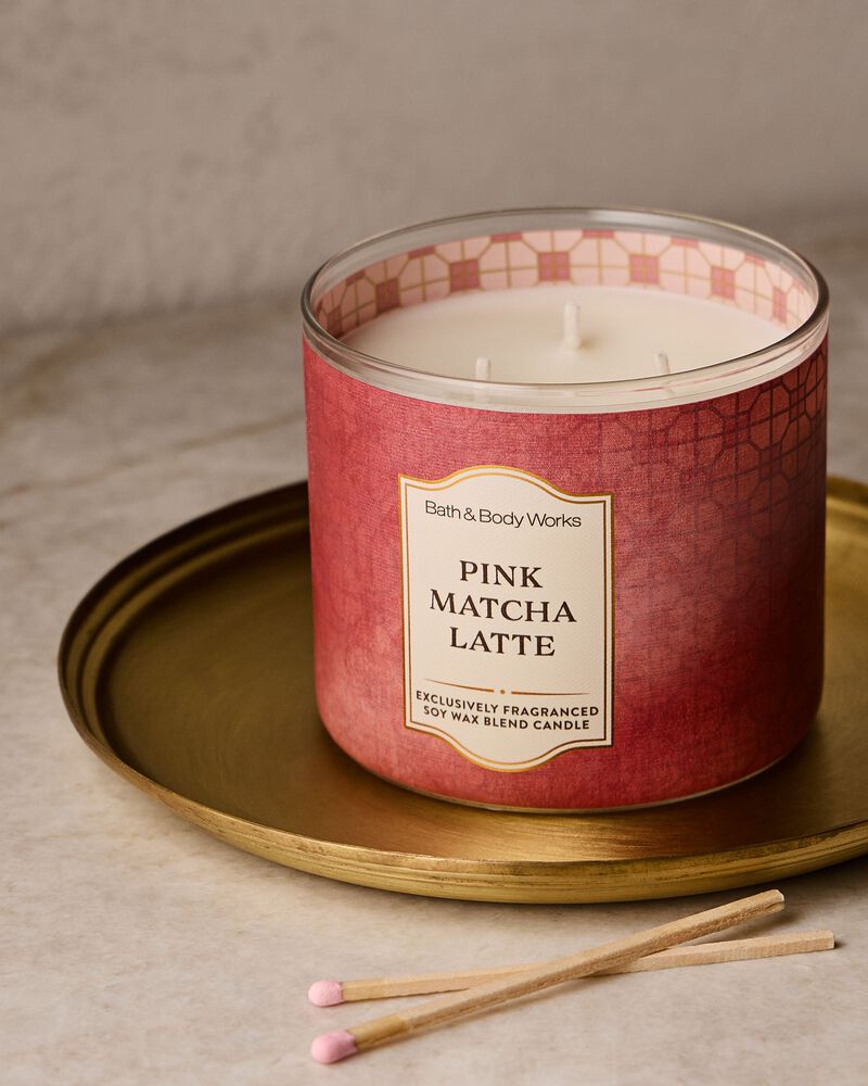 Pink Matcha Latte 3-Wick Candle เทียนหอม 3 ไส้