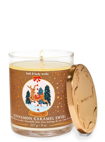 Cinnamon Caramel Swirl Single Wick Candle เทียนหอม 1 ไส้