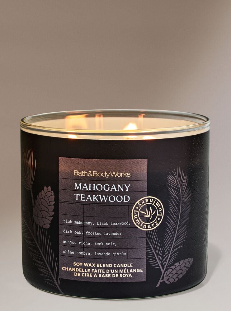 Mahogany Teakwood 3-Wick Candle เทียนหอม 3 ไส้