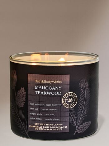 Mahogany Teakwood 3-Wick Candle เทียนหอม 3 ไส้
