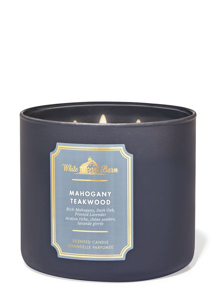 Mahogany Teakwood 3-Wick Candle เทียนหอม 3 ไส้