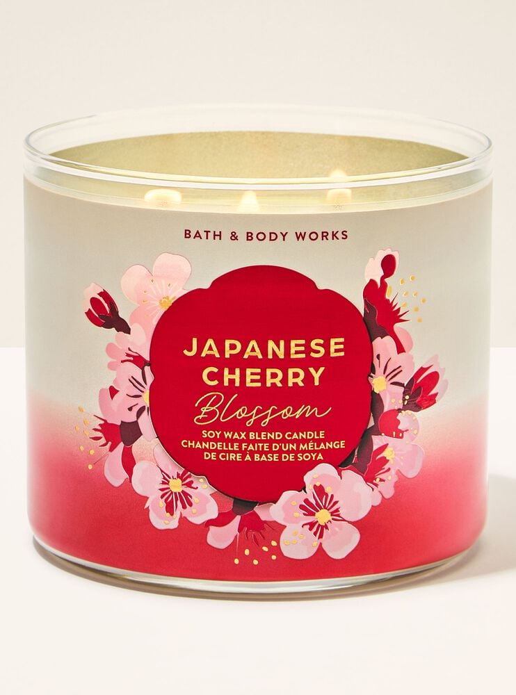 Japanese Cherry Blossom 3-Wick Candle เทียนหอม 3 ไส้