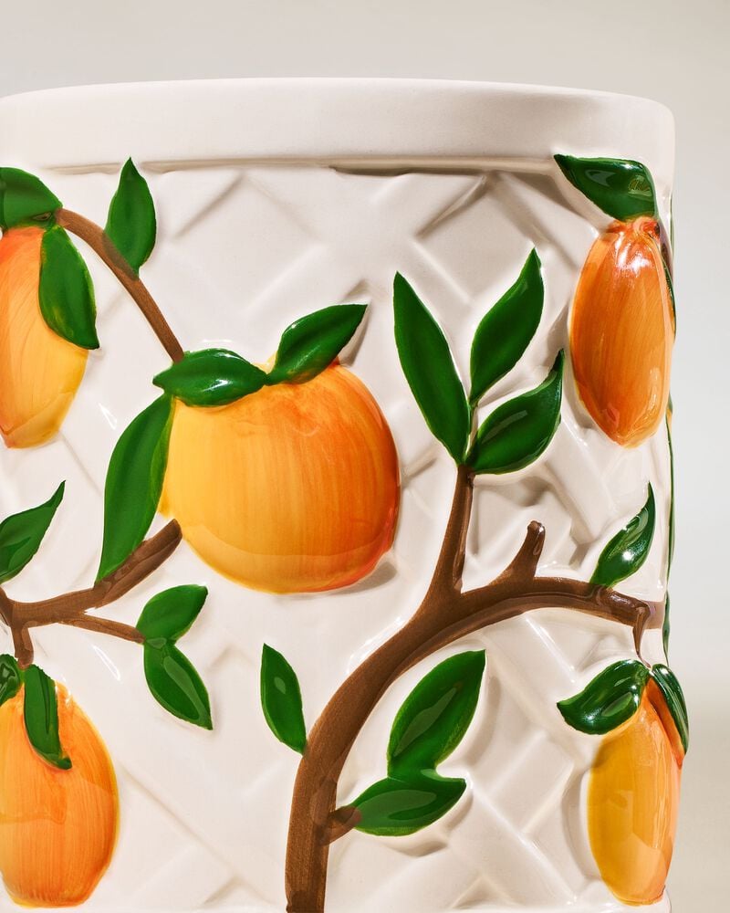 Vera Bradley Peach Pedestal 3-Wick Candle Holder ที่วางเทียนหอม 3 ไส้