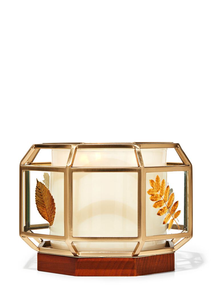 Glass Geometric Fall 3-Wick Candle Holder 3-Wick Candle Holder