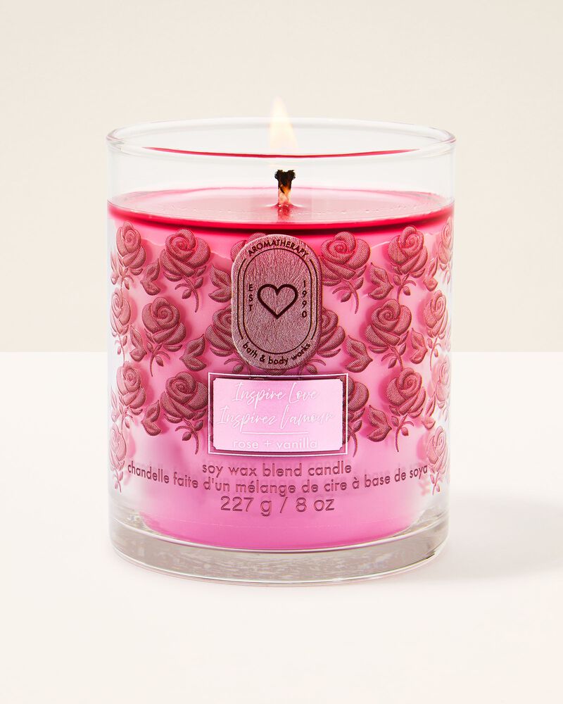 Inspire Love - Rose + Vanilla Single Wick Candle เทียนหอม 1 ไส้