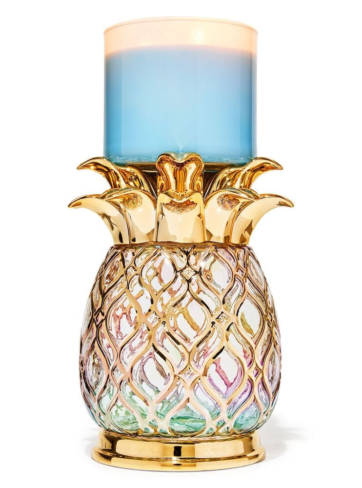 Gold Glass Pineapple 3-Wick Candle Holder ที่วางเทียนหอม 3 ไส้