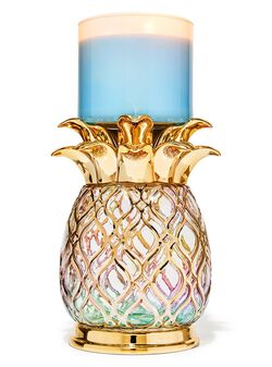 Gold Glass Pineapple 3-Wick Candle Holder