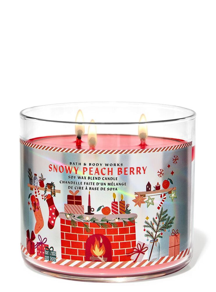 Snowy Peach Berry 3-Wick Candle เทียนหอม 3 ไส้