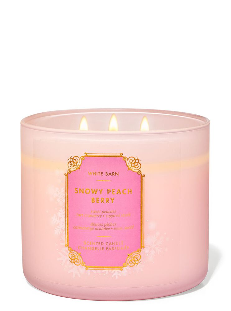 Snowy Peach Berry 3-Wick Candle 3-Wick Candle