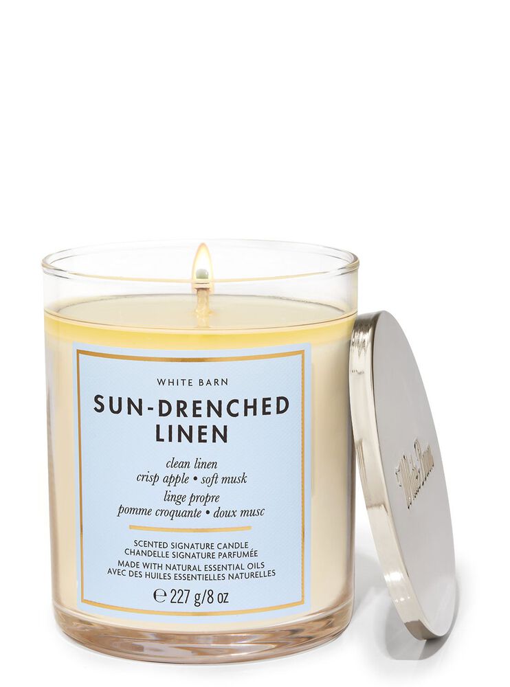 Sun-drenched Linen Signature Single Wick Candle เทียนหอม 1 ไส้