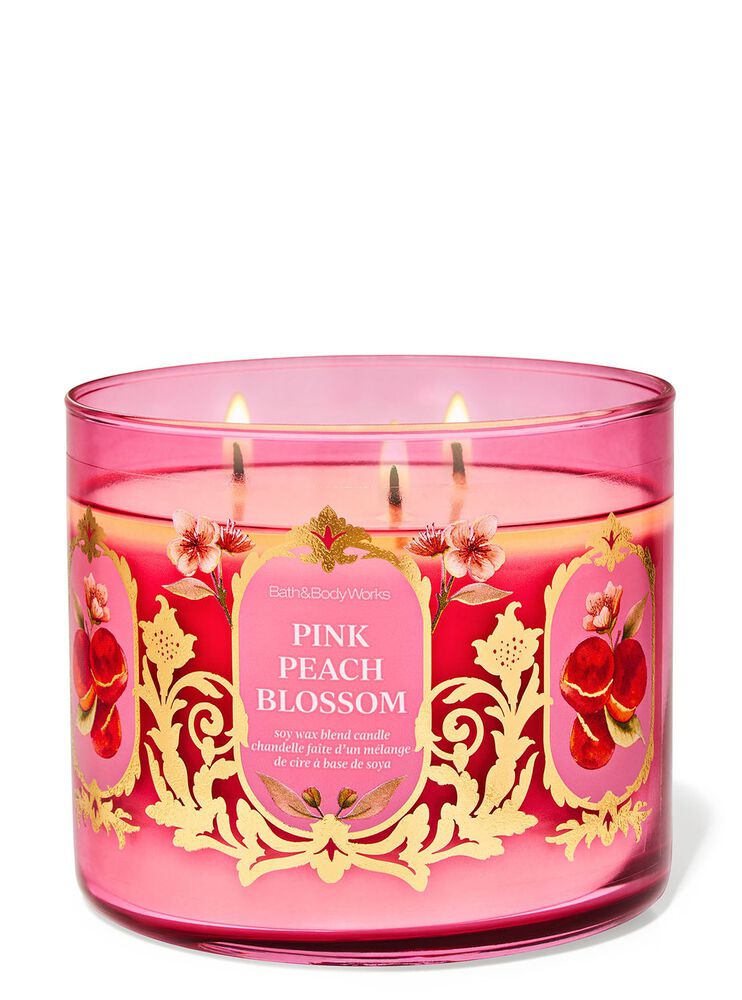 Pink Peach Blossom 3-Wick Candle เทียนหอม 3 ไส้