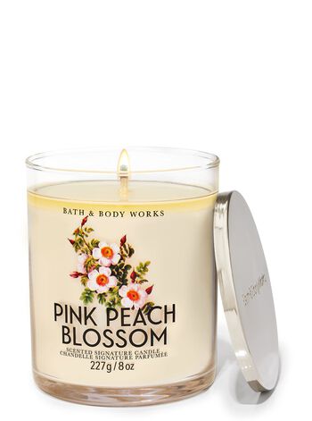 Pink Peach Blossom Signature Single Wick Candle เทียนหอม 1 ไส้