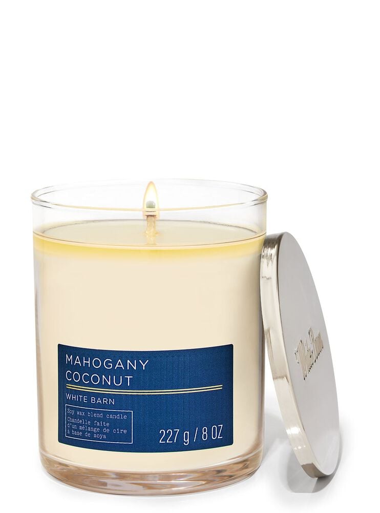 Mahogany Coconut Single Wick Candle เทียนหอม 1 ไส้