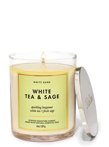 White Tea & Sage Signature Single Wick Candle เทียนหอม 1 ไส้