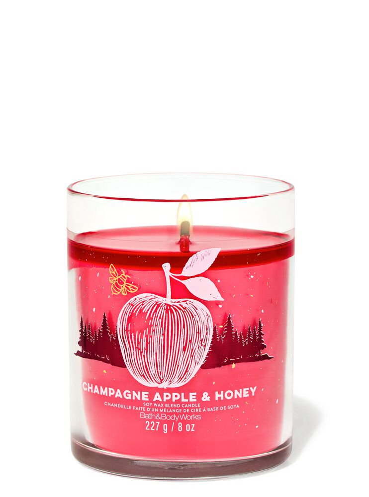 Champagne Apple & Honey Signature Single Wick Candle เทียนหอม 1 ไส้