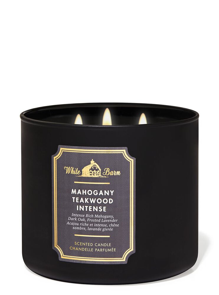 Mahogany Teakwood Intense 3-Wick Candle เทียนหอม 3 ไส้