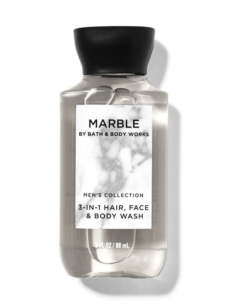 Marble Travel Size 3-in-1 Hair, Face & Body Wash Travel Size 3-in-1 Hair, Face & Body Wash