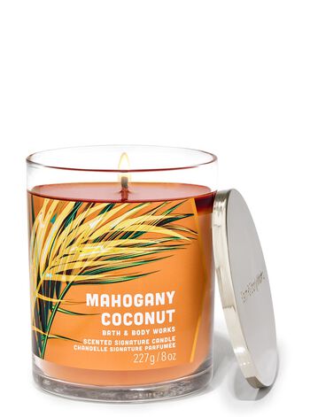 Mahogany Coconut Signature Single Wick Candle เทียนหอม 1 ไส้
