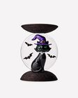 Light-up Cat and Moon Pedestal 3-Wick Candle Holder image number null