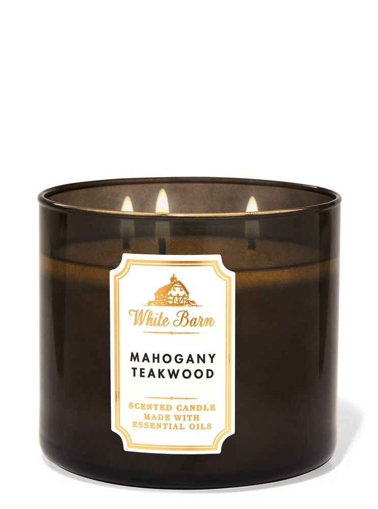 Mahogany Teakwood 3-Wick Candle เทียนหอม 3 ไส้