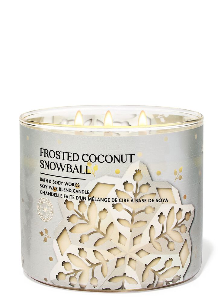 Frosted Coconut Snowball 3-Wick Candle เทียนหอม 3 ไส้