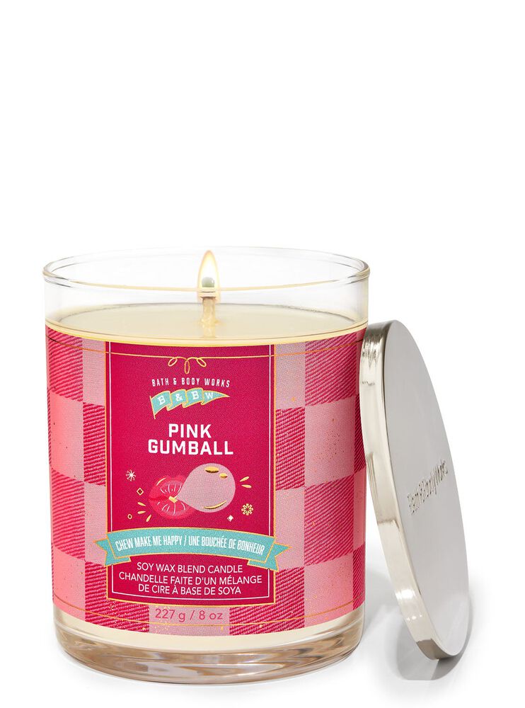 Pink Gumball Single Wick Candle เทียนหอม 1 ไส้