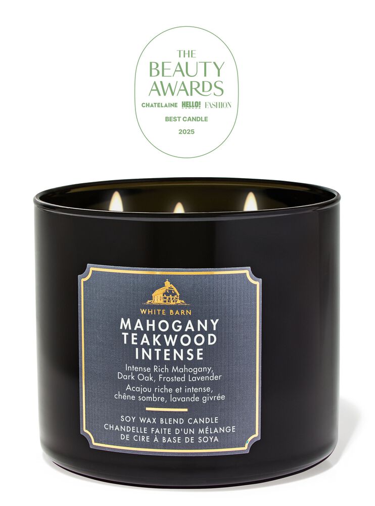 Mahogany Teakwood Intense 3-Wick Candle เทียนหอม 3 ไส้
