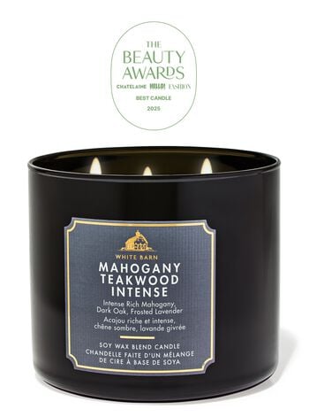 Mahogany Teakwood Intense 3-Wick Candle เทียนหอม 3 ไส้