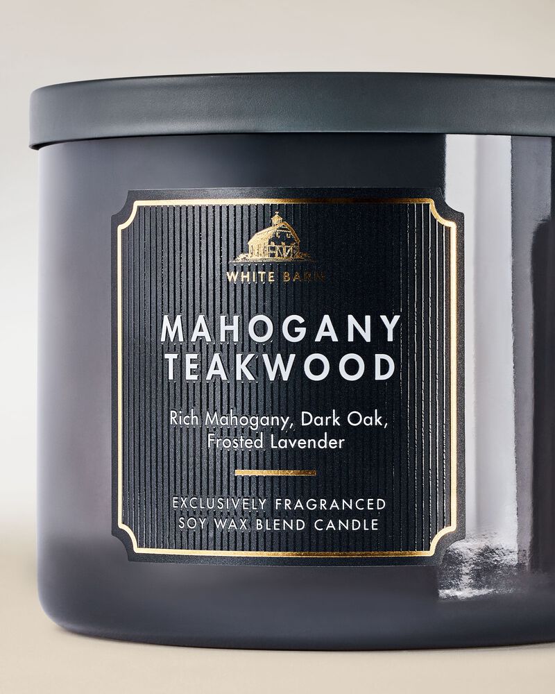 Mahogany Teakwood 3-Wick Candle เทียนหอม 3 ไส้