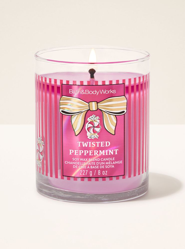 Twisted Peppermint Single Wick Candle เทียนหอม 1 ไส้