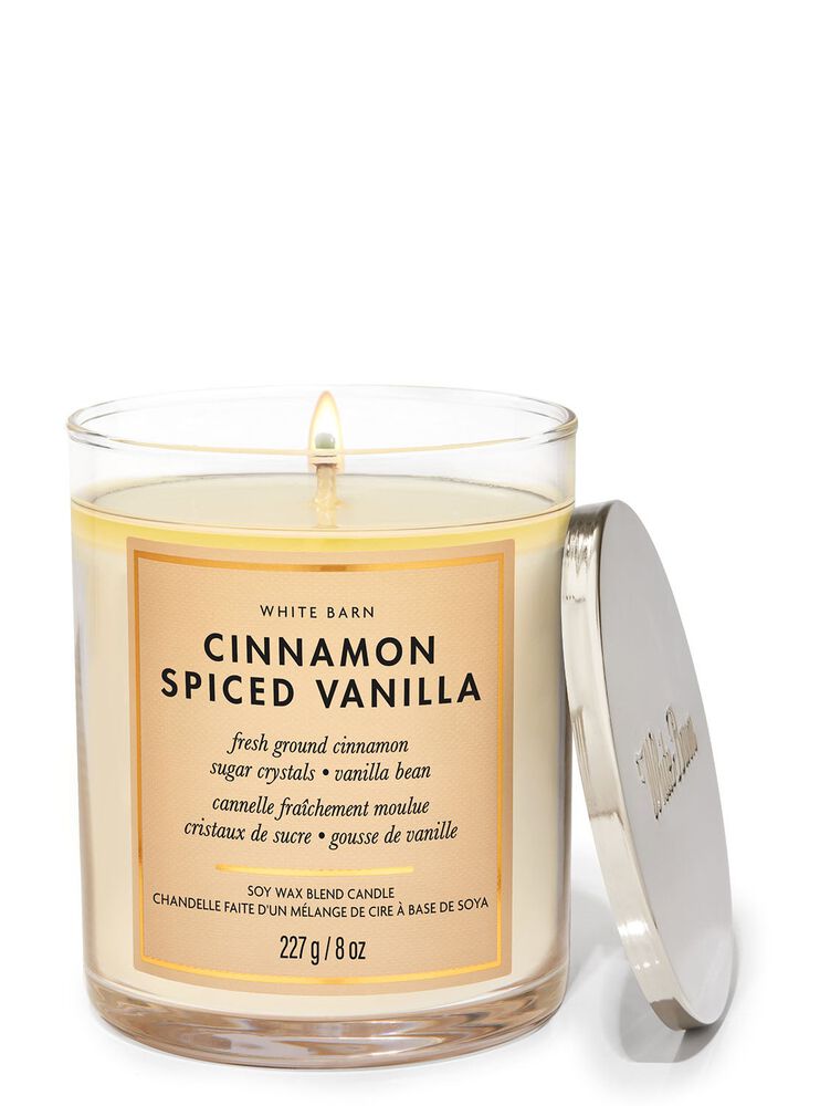 Cinnamon Spiced Vanilla Single Wick Candle เทียนหอม 1 ไส้