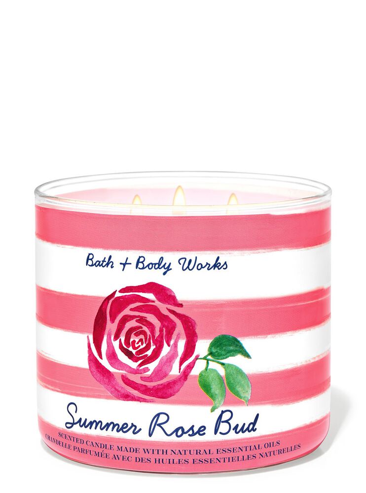 Summer Rose Bud 3-Wick Candle เทียนหอม 3 ไส้