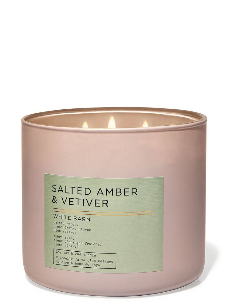 Salted Amber & Vetiver 3-Wick Candle เทียนหอม 3 ไส้